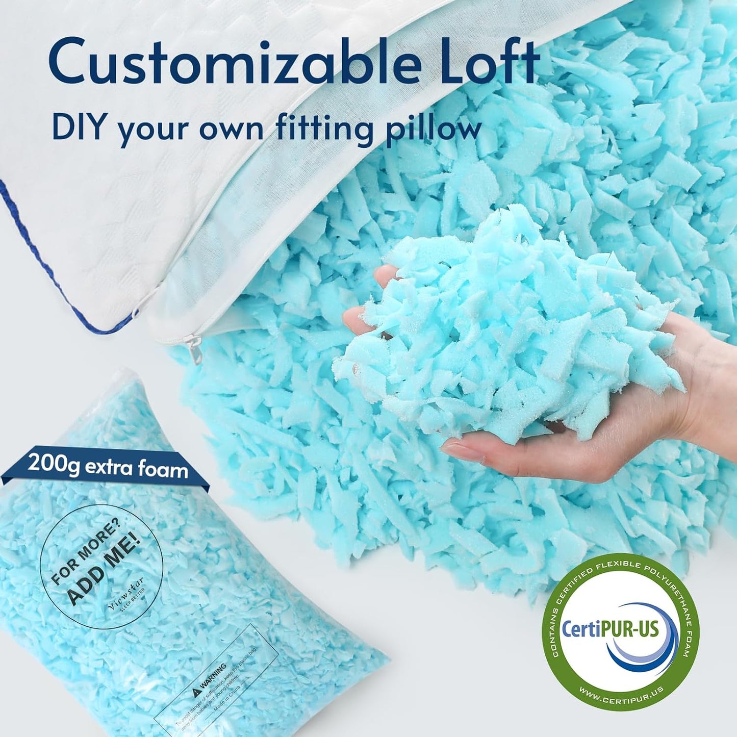 Viewstar Adjustable Memory Foam Pillows (1-Pack)