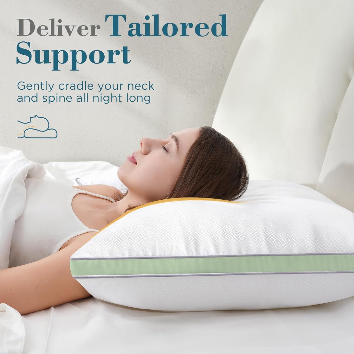 viewstar Bed Pillows Standard Size Set of 2, Green