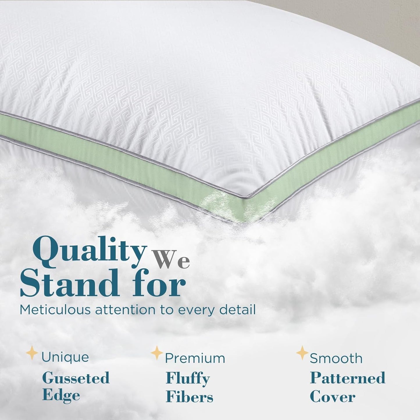 viewstar Bed Pillows Standard Size Set of 2, Green