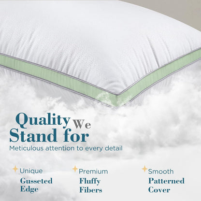 viewstar Bed Pillows Standard Size Set of 2, Green