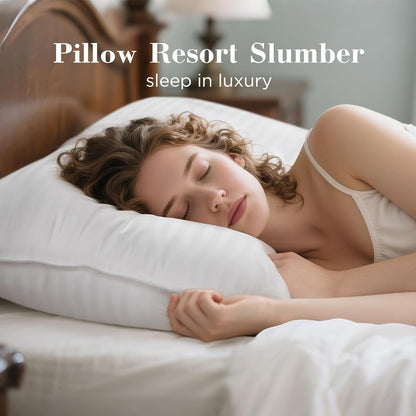 Luxurious Satin Stripe Down Pillow - Soft, Supportive