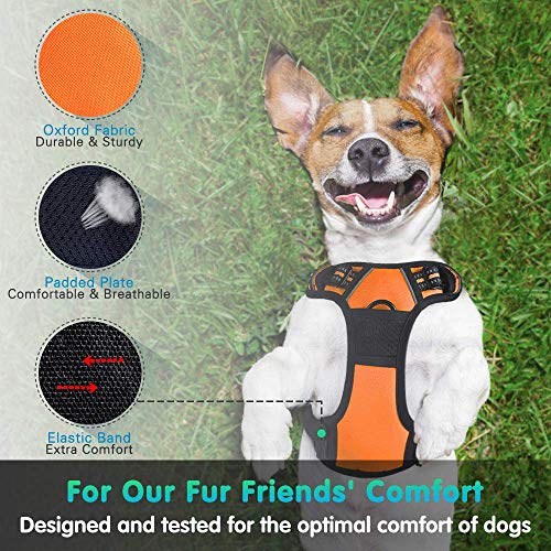 TRUELOVE Front Nylon Dog Harness No Pull Vest Soft Adjustable Reflective  Safety Harness for Dog Small Medium Large Dogs